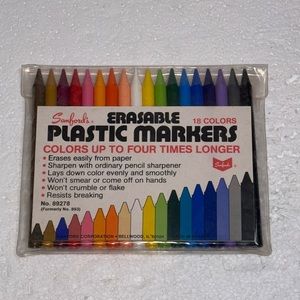 NEW SANFORD'S ERASABLE PLASTIC MARKERS 24 COLORS